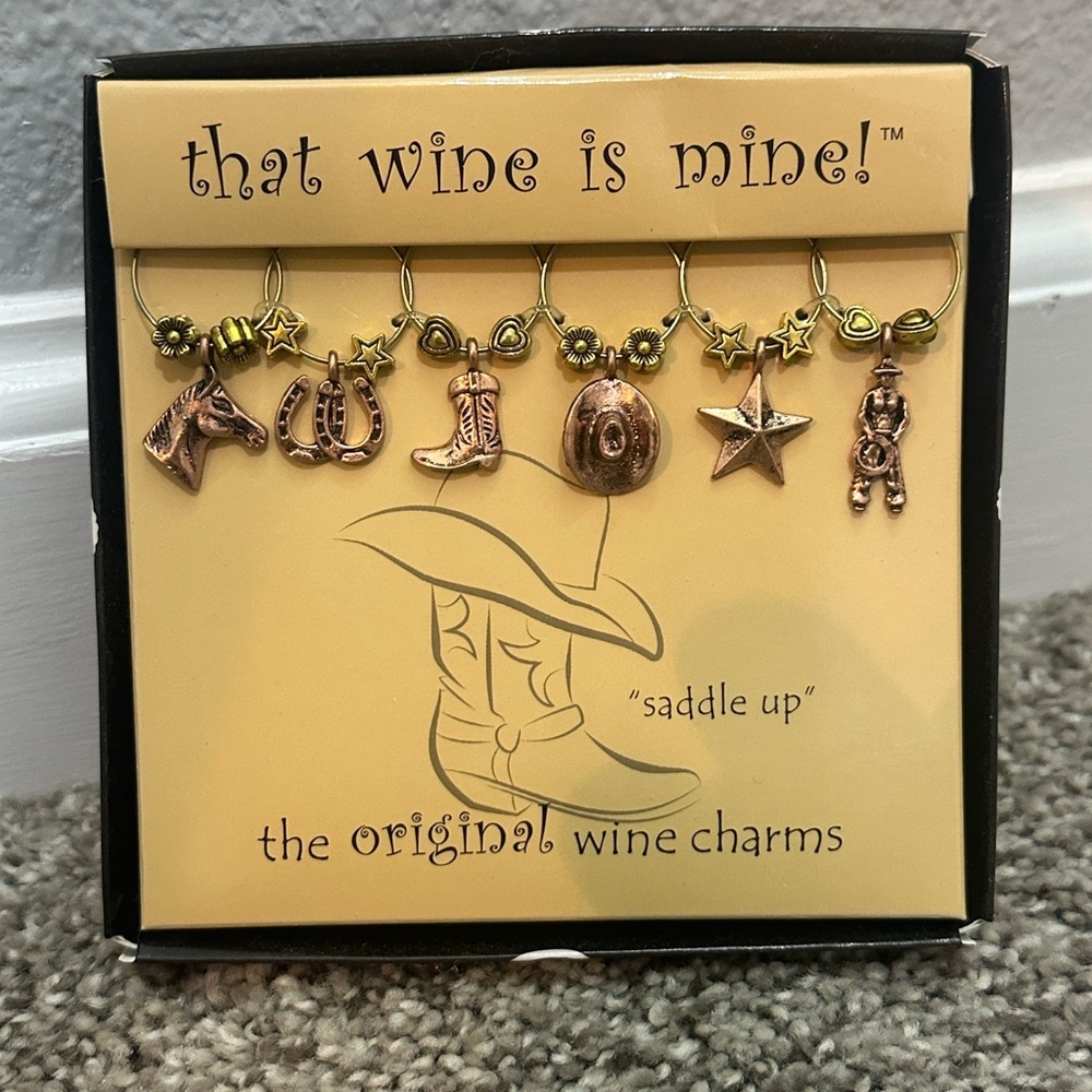 Saddle Up Western Wine Charms